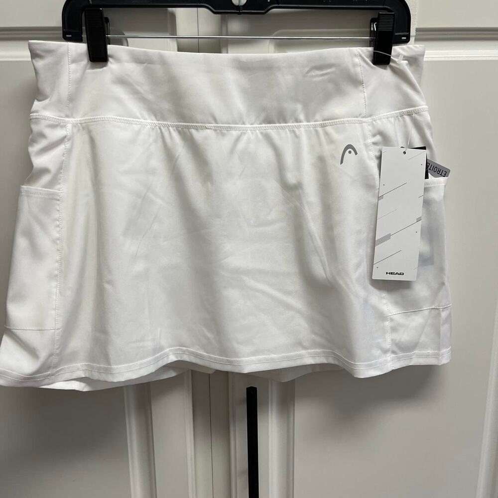 New with tags HEAD TENNIS SKIRT SKORT WHITE LARGE L 12